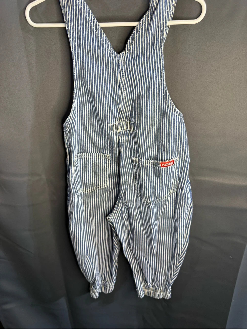 Blue Stripe Vintage Playskool Kids Overalls